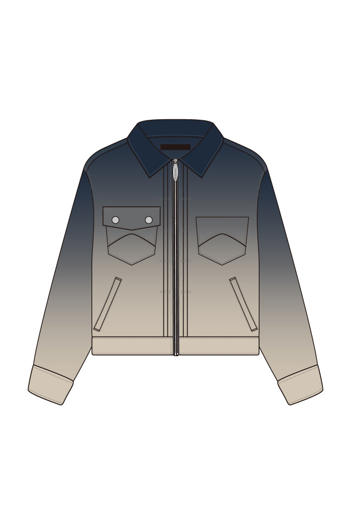 GRADATION SLIDE DENIM JACKET / IND
