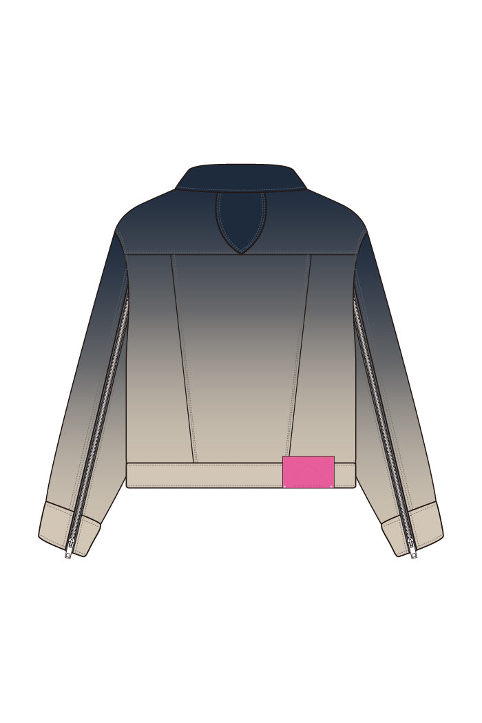GRADATION SLIDE DENIM JACKET / IND
