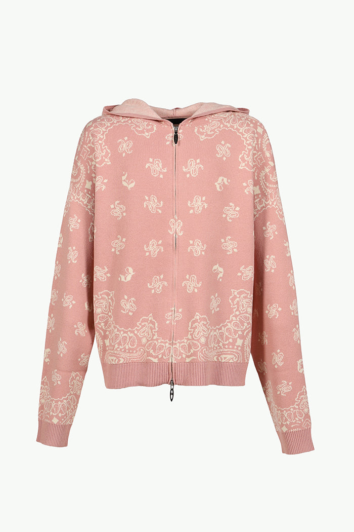 PAISLEY KNIT HOODIE / PNK