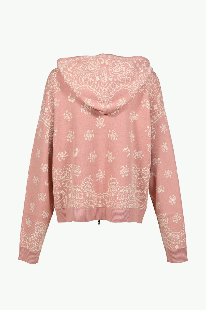 PAISLEY KNIT HOODIE / PNK
