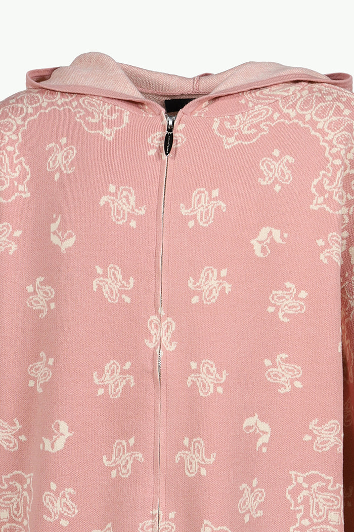 PAISLEY KNIT HOODIE / PNK
