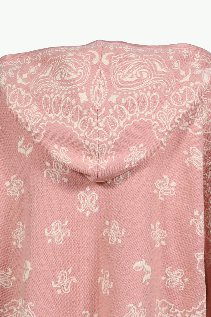PAISLEY KNIT HOODIE / PNK