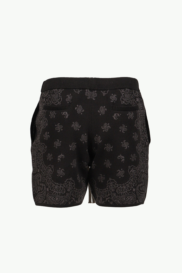 PAISLEY KNIT SHORTS / BLK