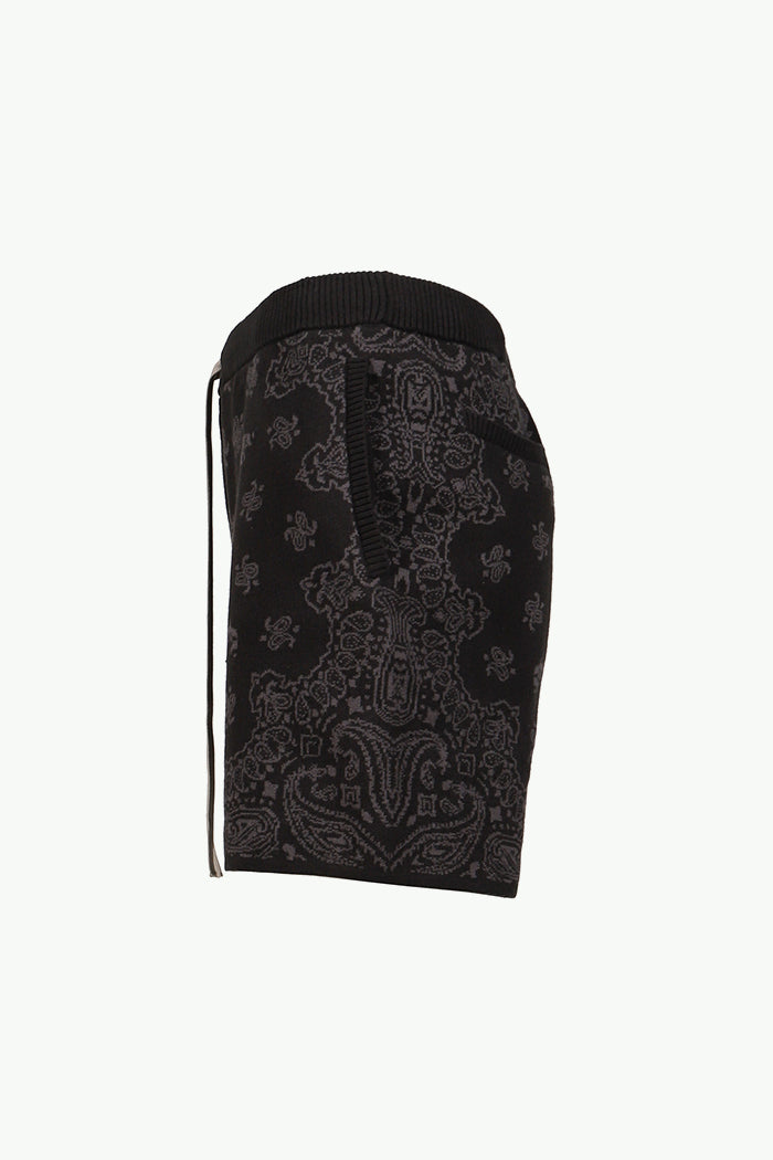 PAISLEY KNIT SHORTS / BLK