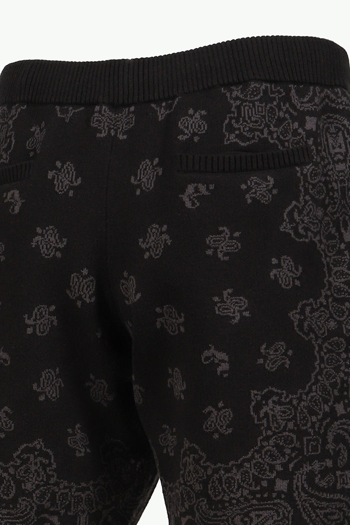 PAISLEY KNIT SHORTS / BLK