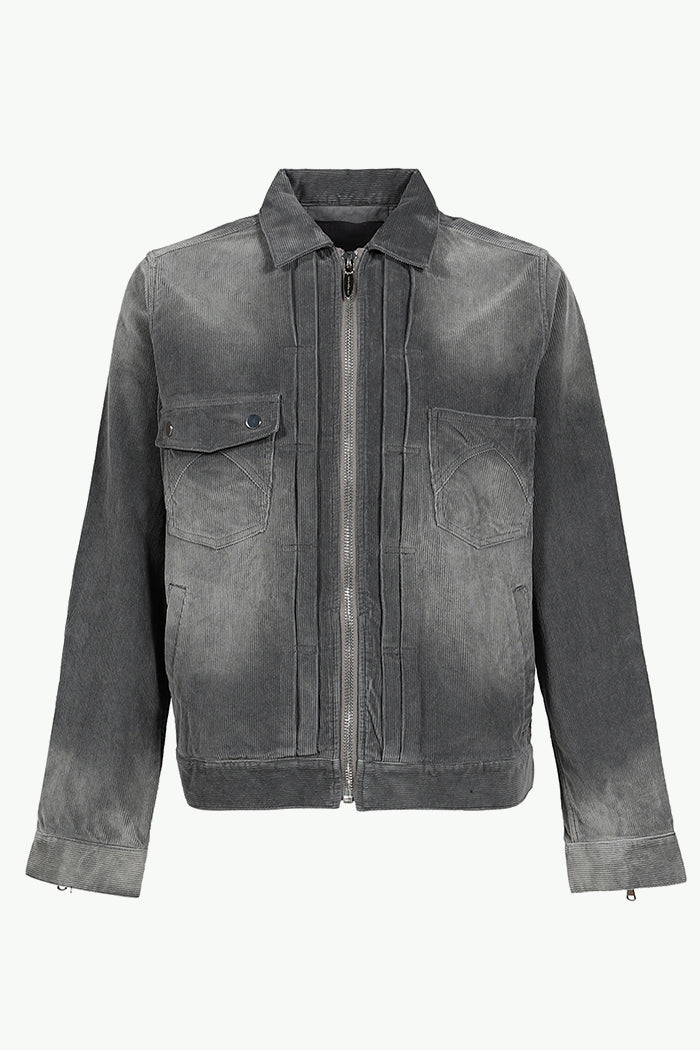 CORDUROY SLIDE JACKET / ASH