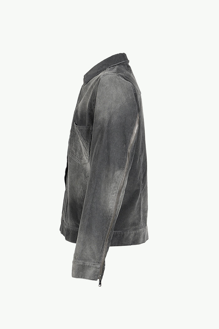 CORDUROY SLIDE JACKET / ASH