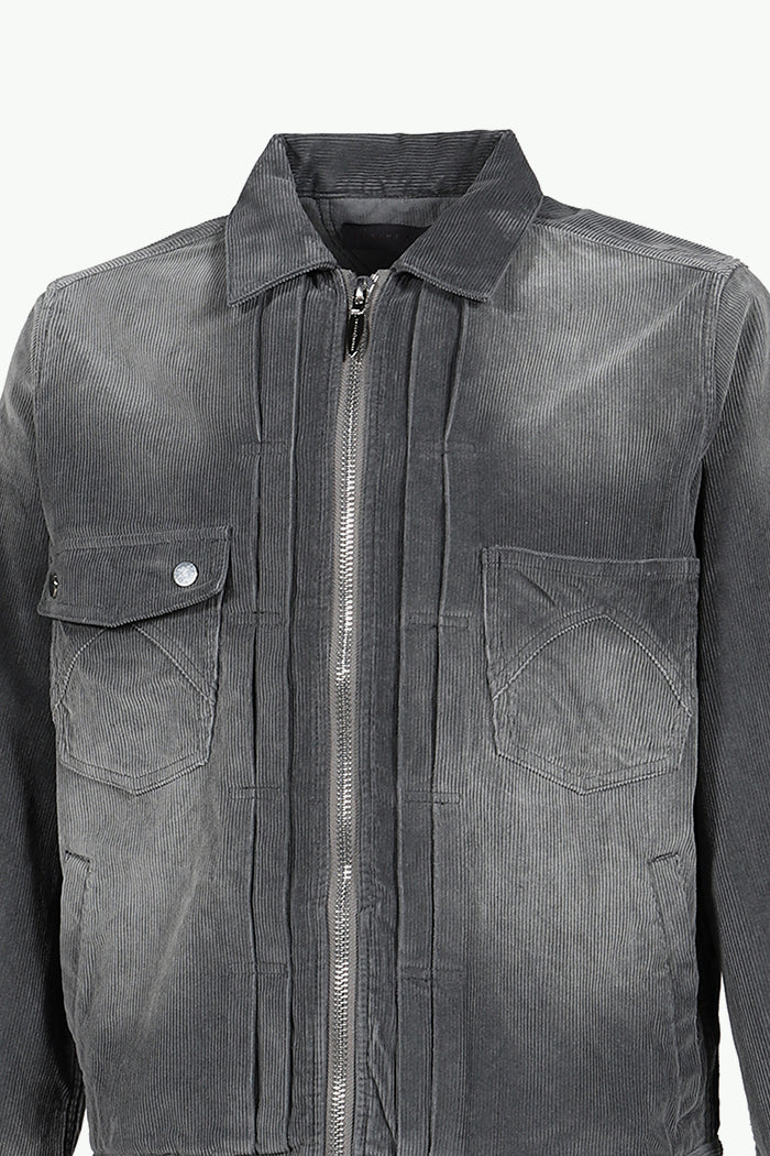 CORDUROY SLIDE JACKET / ASH
