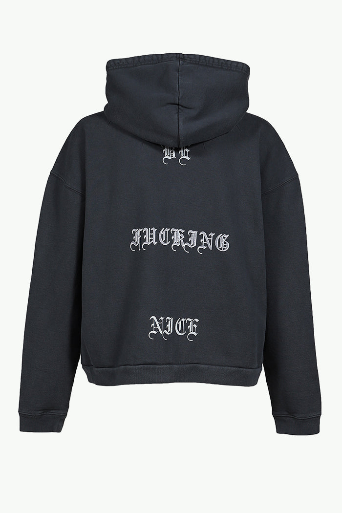 LOVE ME ZIP HOODIE / BLK