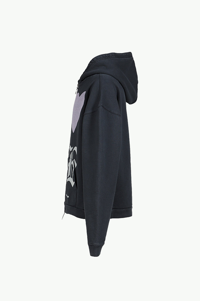 LOVE ME ZIP HOODIE / BLK