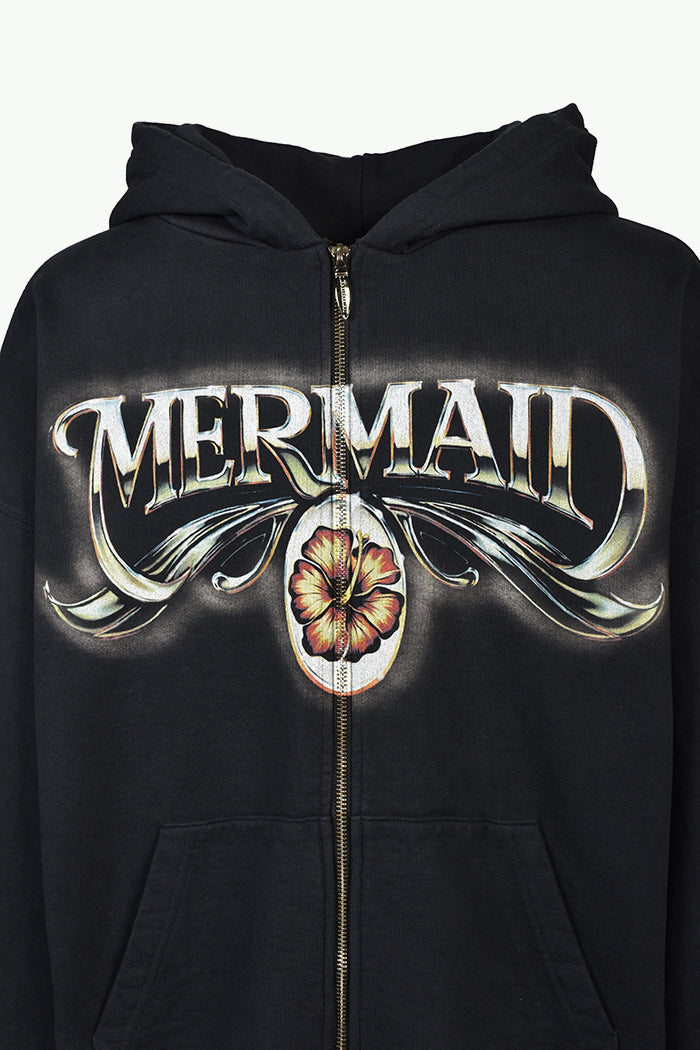 MERMAID ZIP HOODIE / BLK