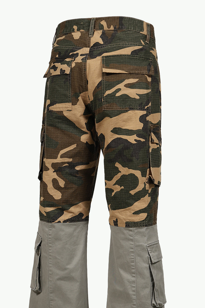 BICOLOR CARGO PANTS / CAMO
