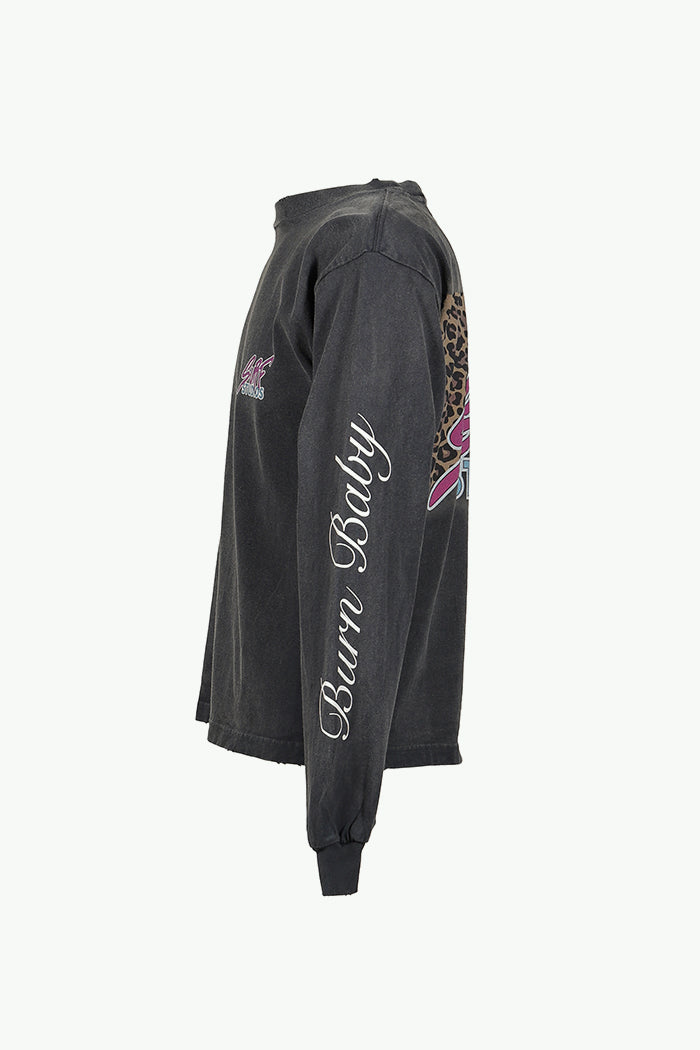 LEOPARD L/S T-SHIRTS / BLK