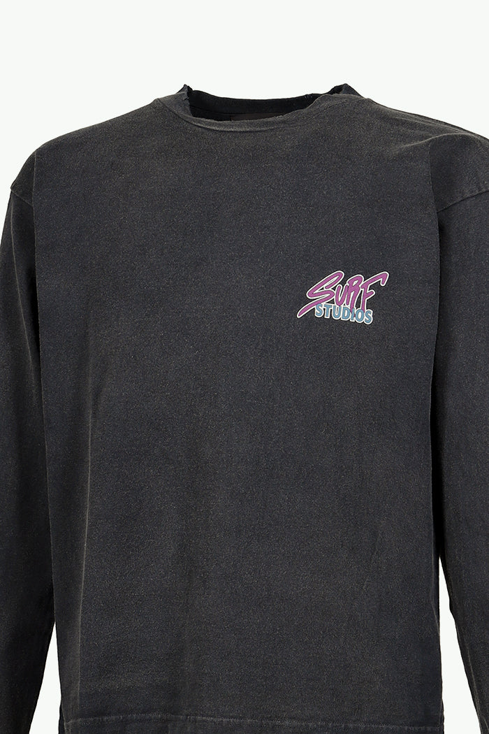 LEOPARD L/S T-SHIRTS / BLK