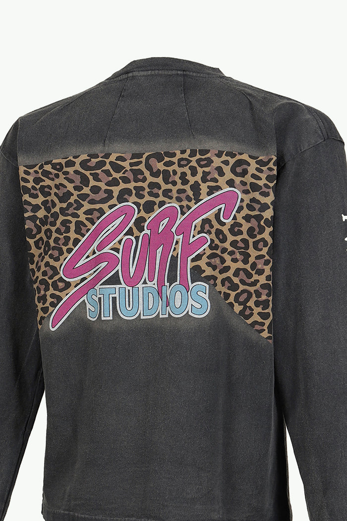 LEOPARD L/S T-SHIRTS / BLK
