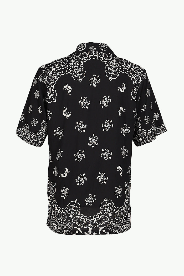 PAISLEY SHORT SLEEVE SHIRTS / BLK