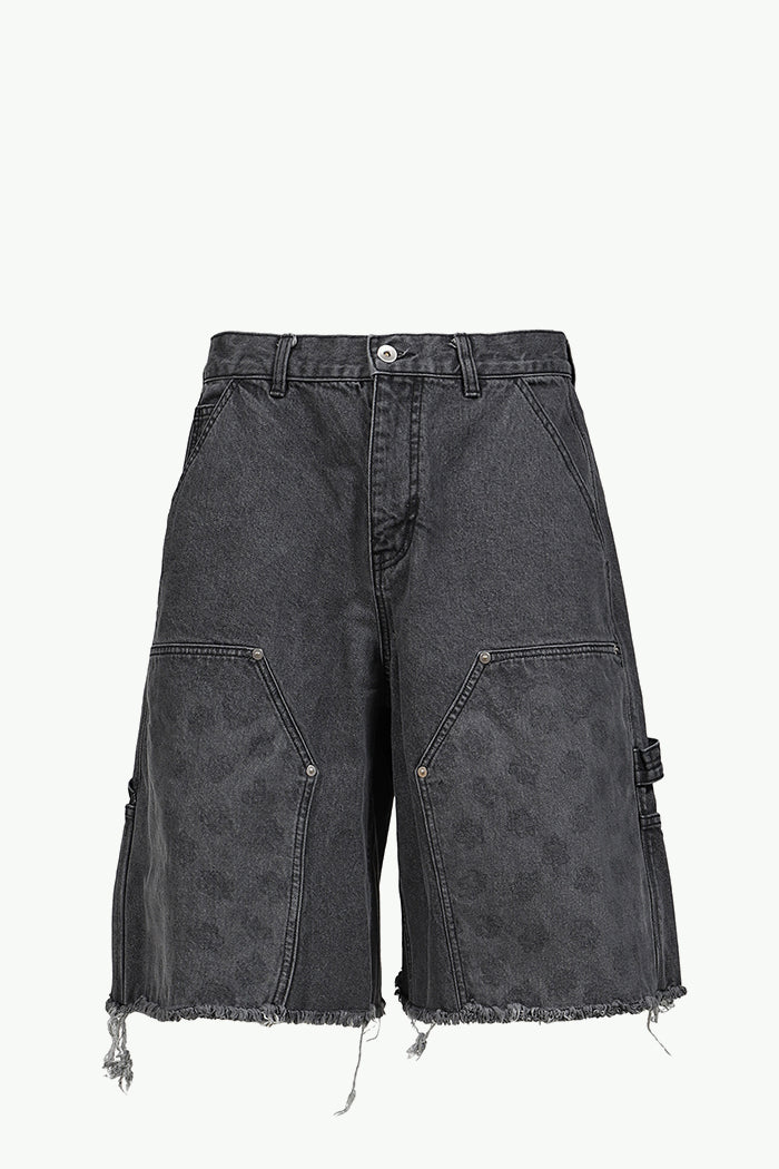PAISLEY CARPENTER SHORTS / BLK