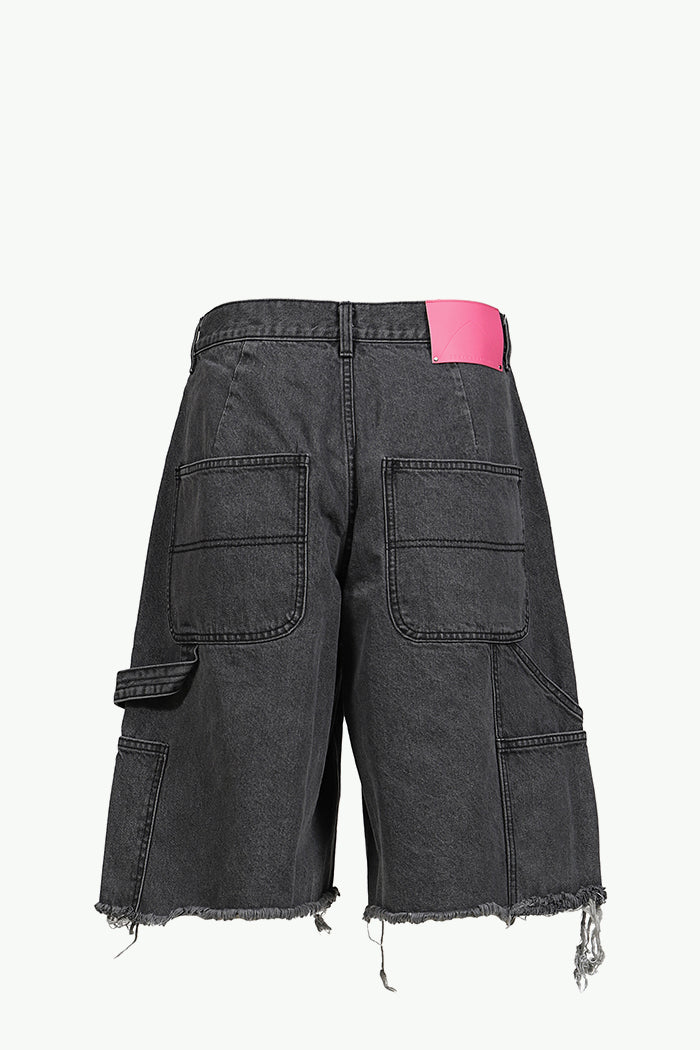 PAISLEY CARPENTER SHORTS / BLK