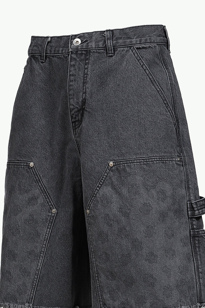 PAISLEY CARPENTER SHORTS / BLK