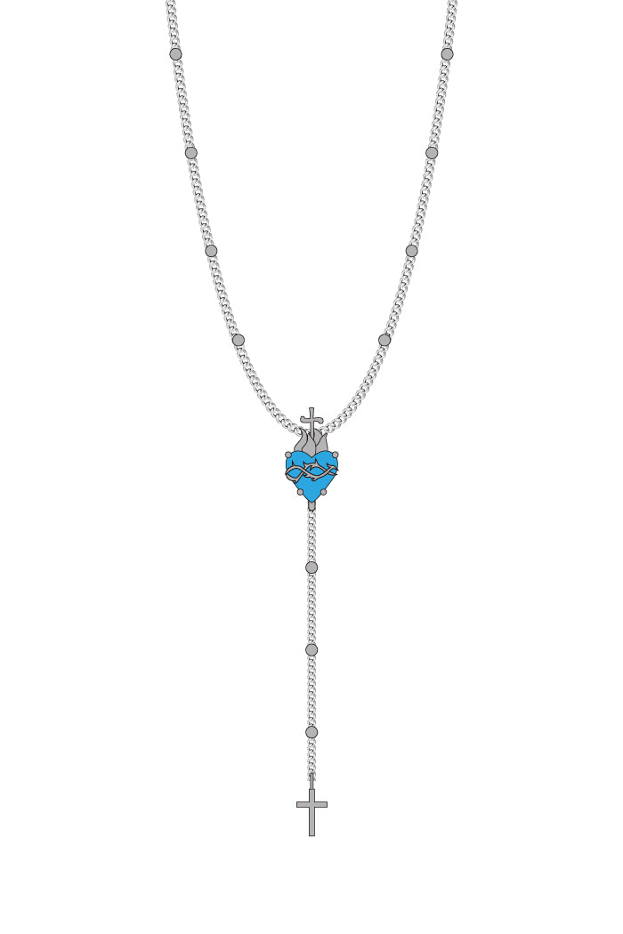 ROSARY NECKLACE (SV925) / TURQUOISE