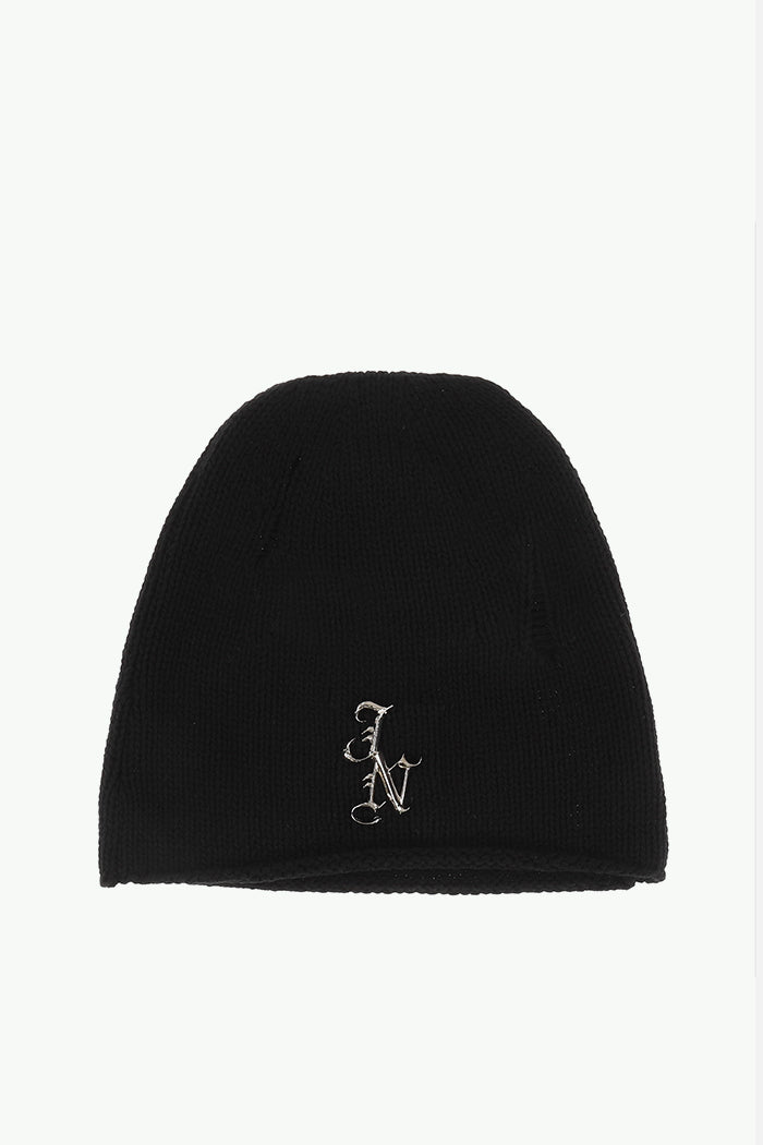 MTL KNIT BEANIE / BLK