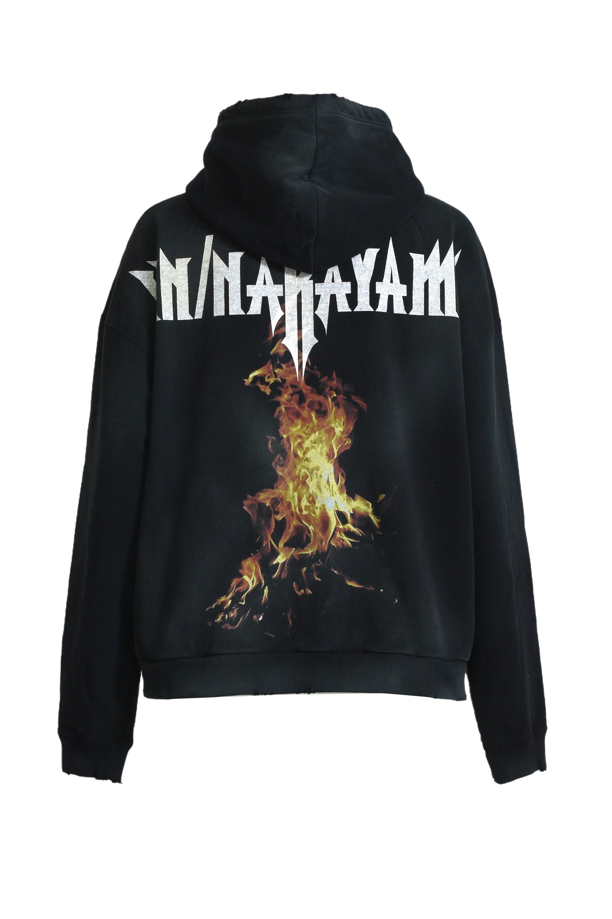 FLAME ZIP HOODIE / BLK