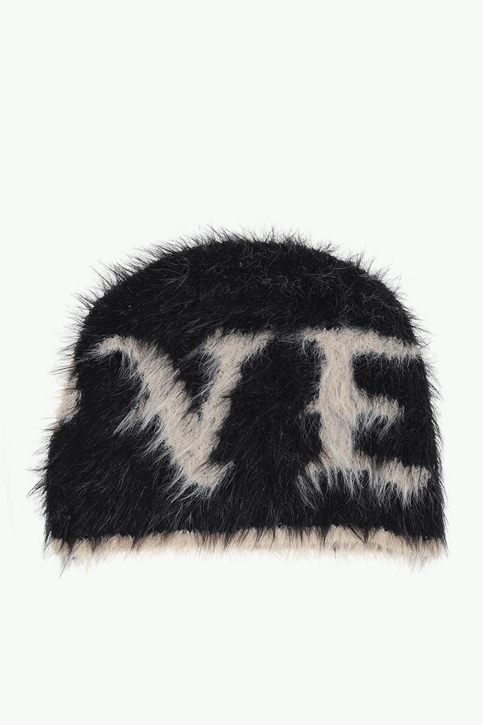 LOVE FUR BEANIE / BLK