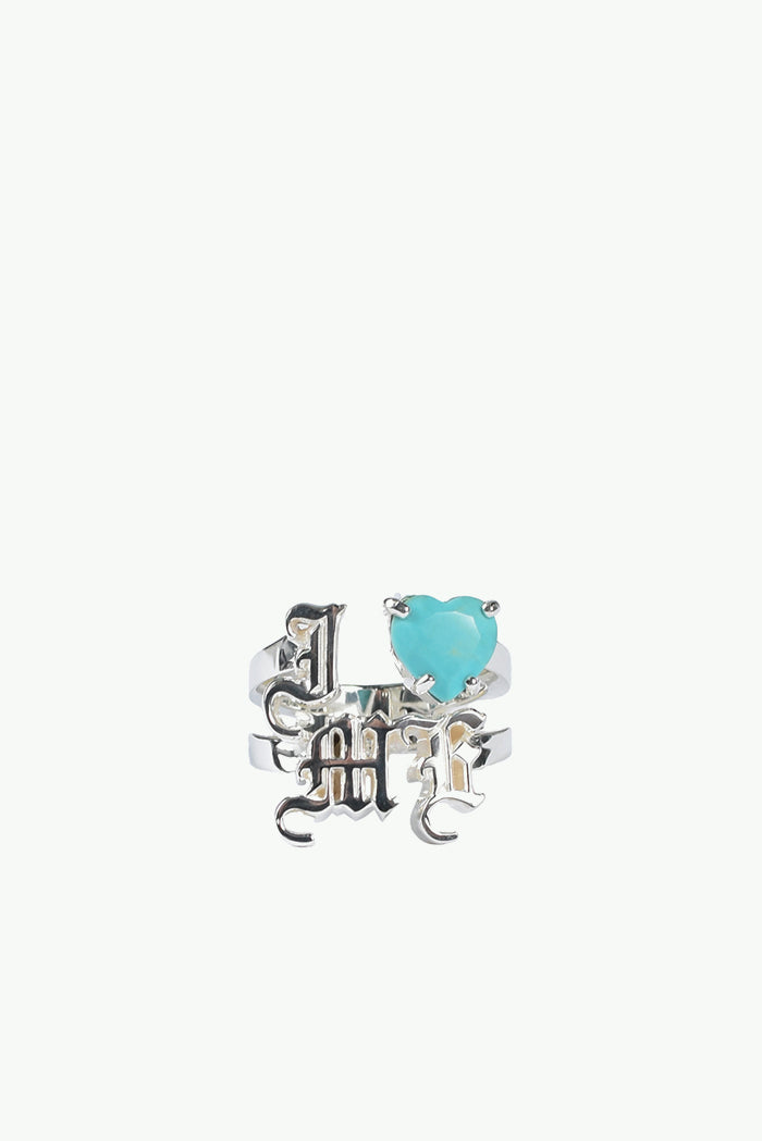 "I LOVE ME" RING (SV925) / TURQUOISE