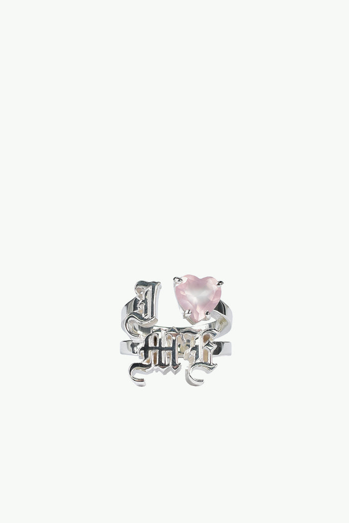"I LOVE ME" RING (SV925) / ROSE QUARTZ
