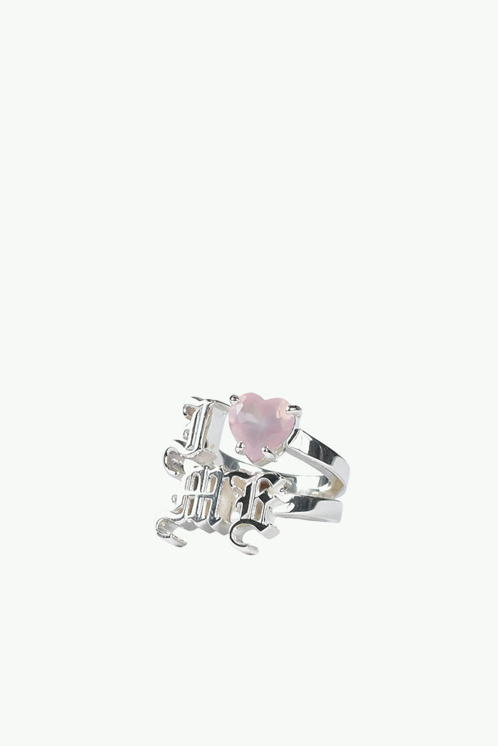 "I LOVE ME" RING (SV925) / ROSE QUARTZ