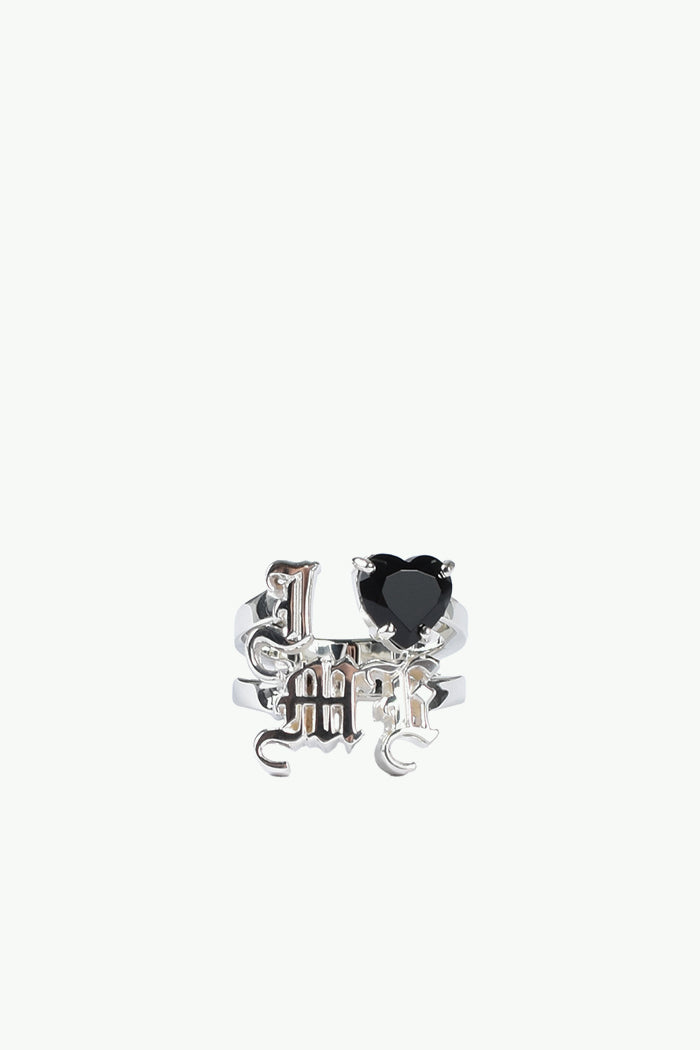 "I LOVE ME" RING (SV925) / ONYX