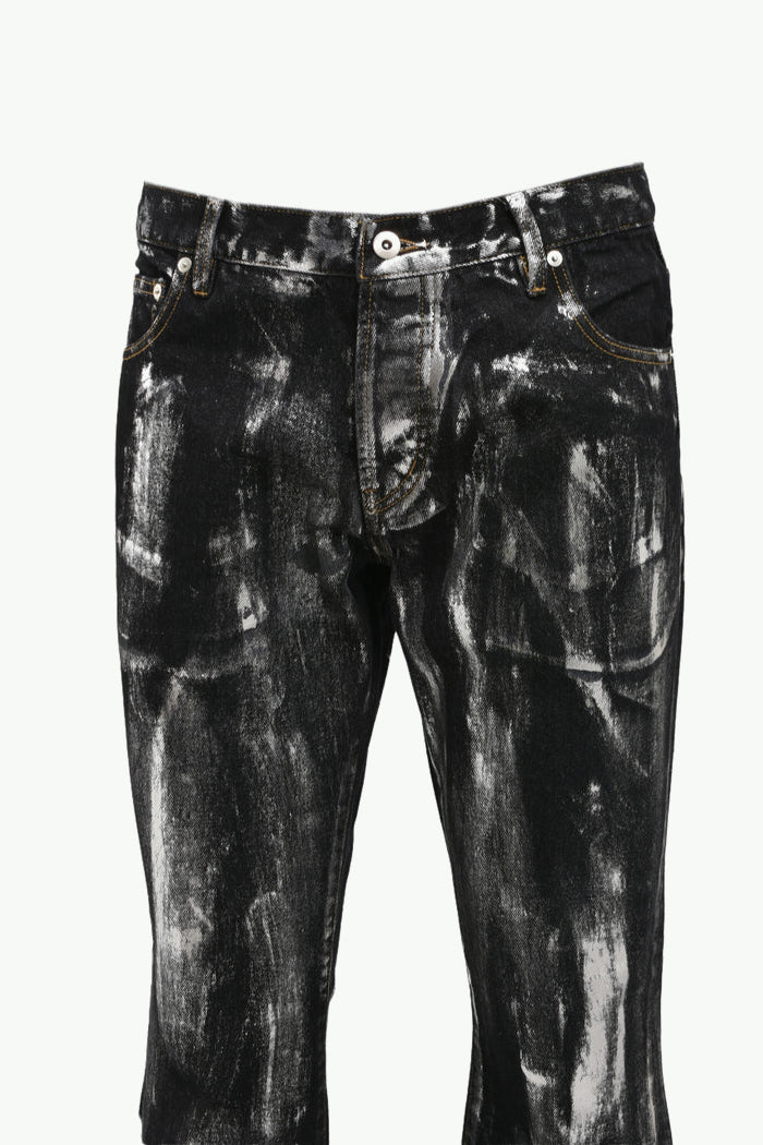CRASH COATING DENIM PANTS / SIL