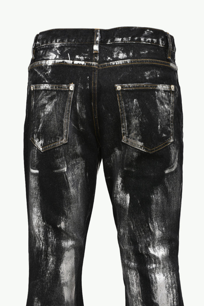 CRASH COATING DENIM PANTS / SIL