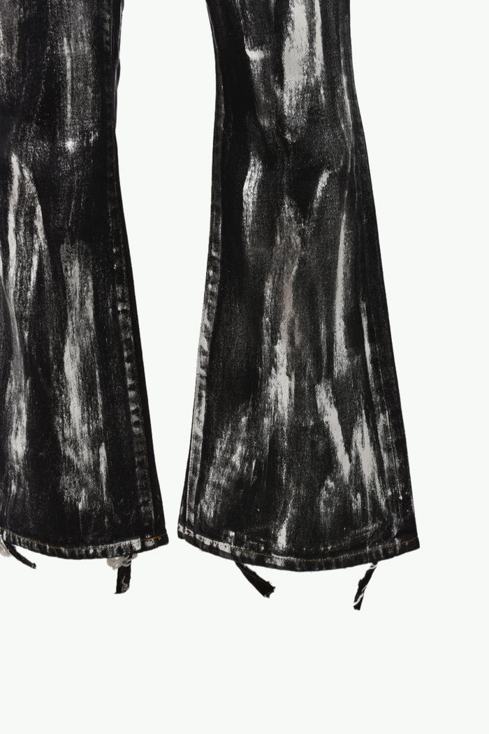 CRASH COATING DENIM PANTS / SIL