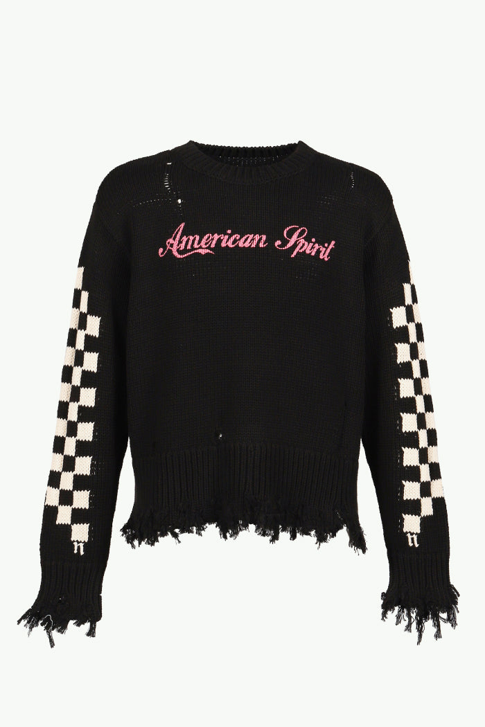 CHECKER KNIT / BLK