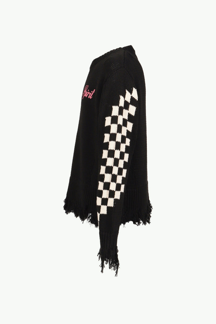CHECKER KNIT / BLK