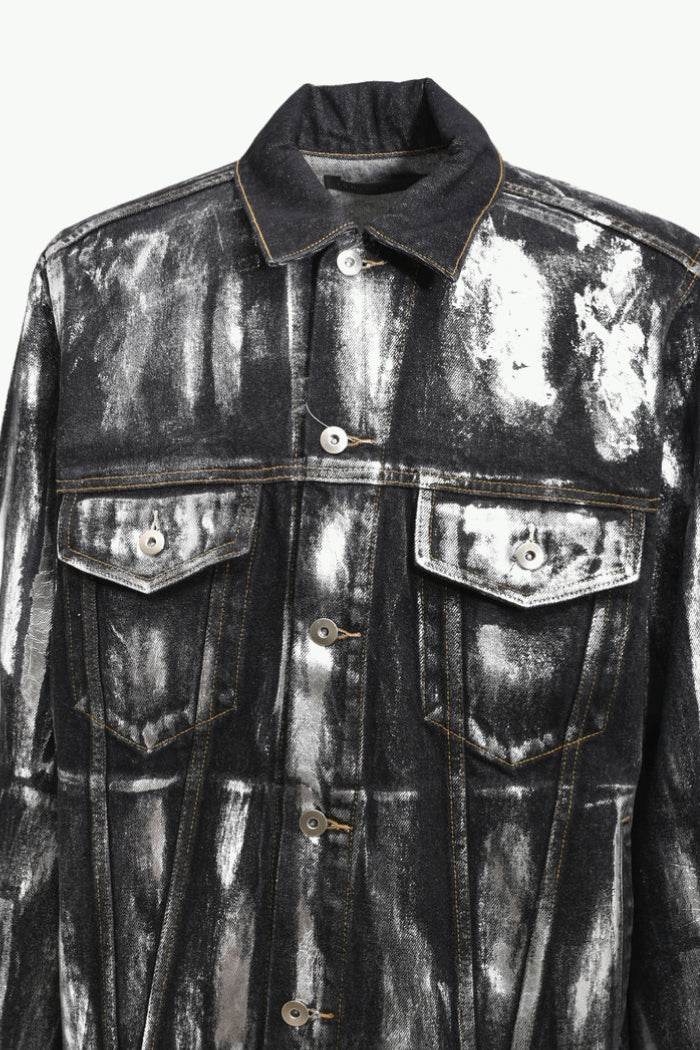 CRASH COATING DENIM JACKET / SIL