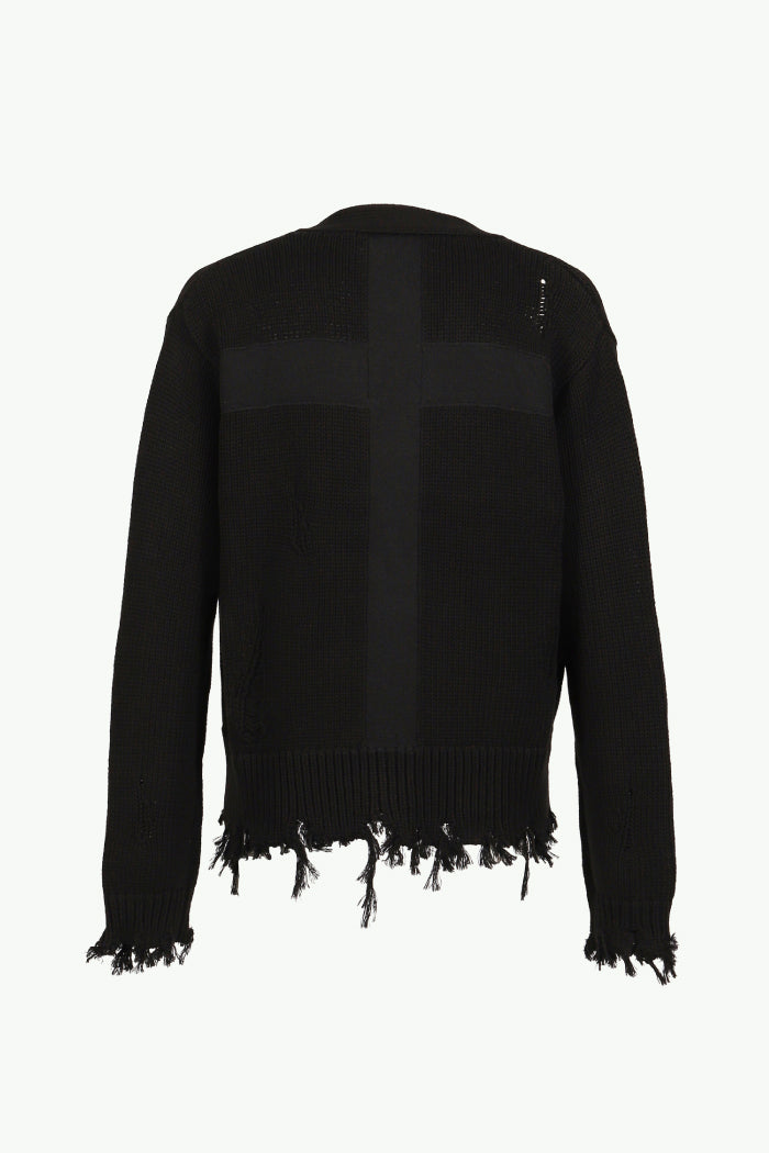 CROSS CARDIGAN / BLK
