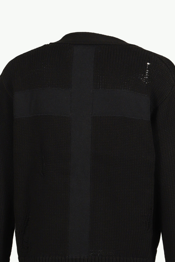 CROSS CARDIGAN / BLK