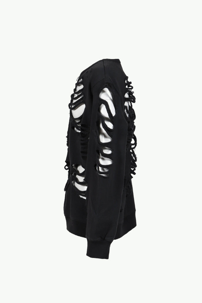 DISTRESSED CREWNECK / BLK