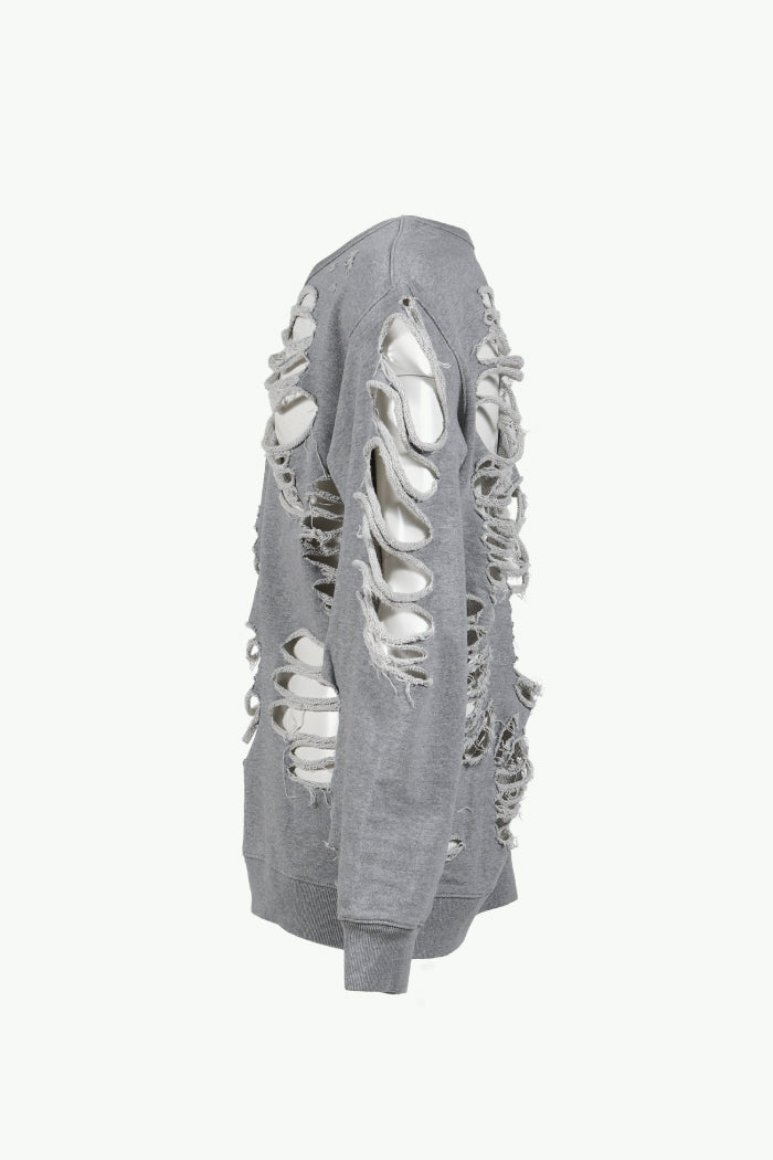 DISTRESSED CREWNECK / GRY
