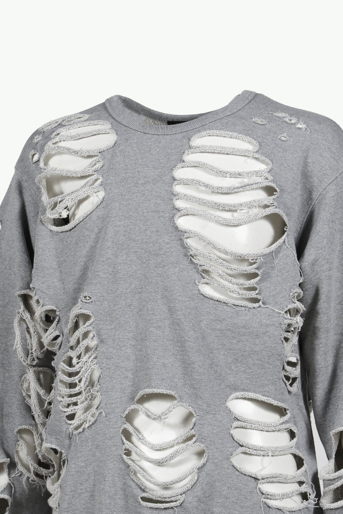 DISTRESSED CREWNECK / GRY
