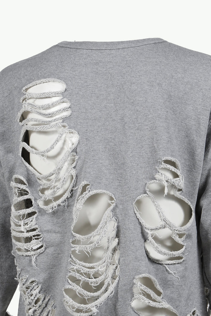 DISTRESSED CREWNECK / GRY