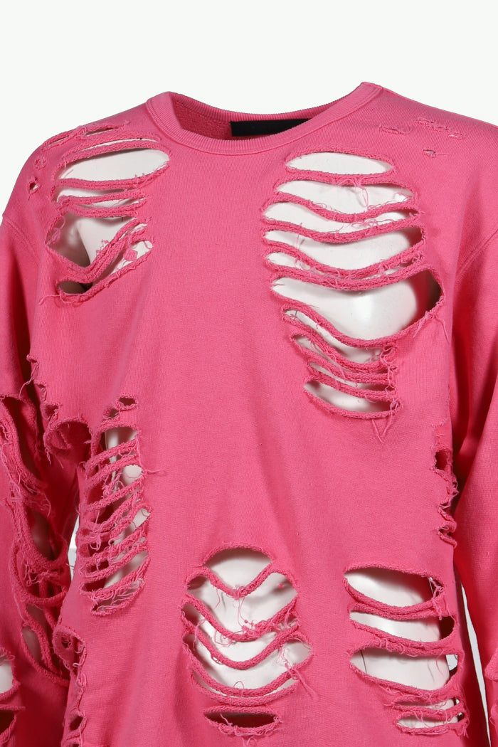 DISTRESSED CREWNECK / PNK