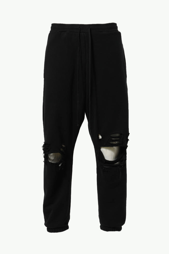 DISTRESSED SWEATPANTS / BLK