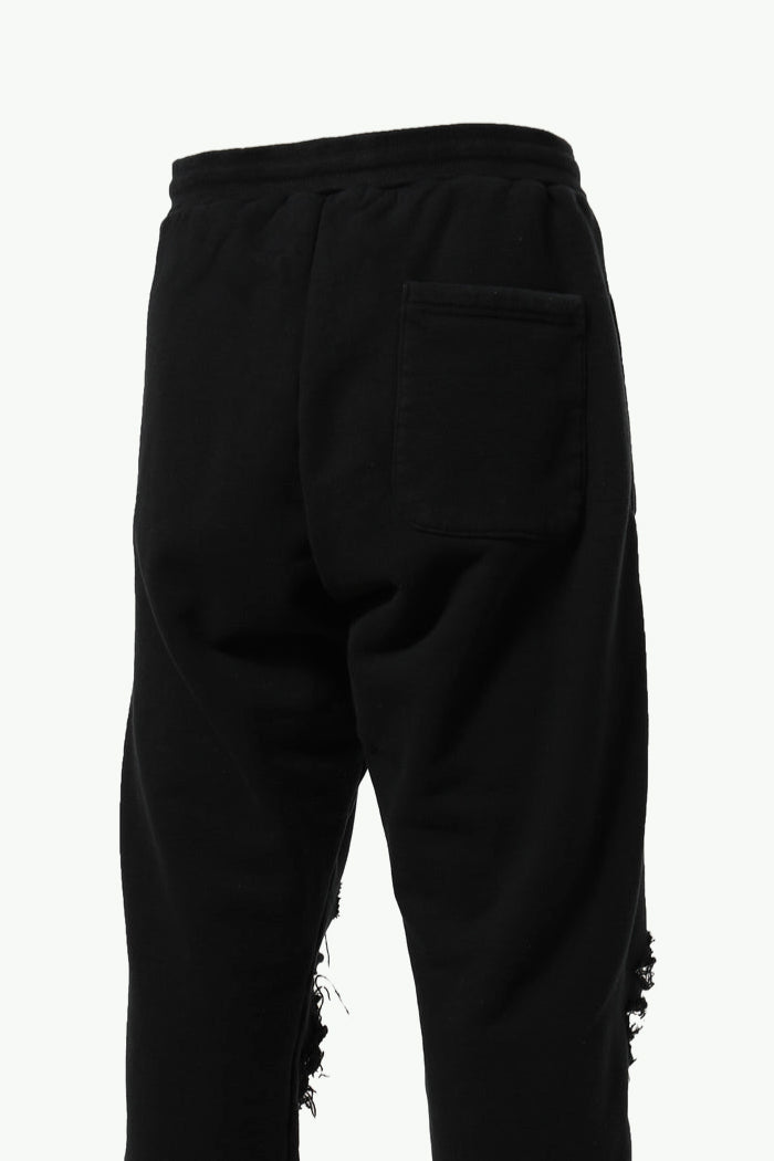 DISTRESSED SWEATPANTS / BLK