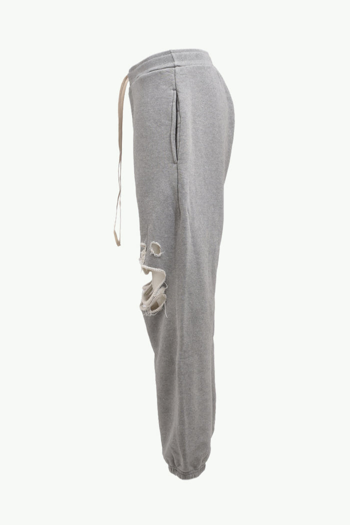 DISTRESSED SWEATPANTS / GRY