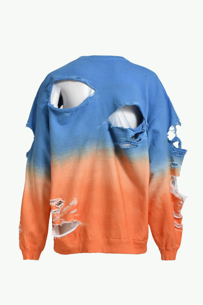 DISTRESSED CREWNECK / SKY