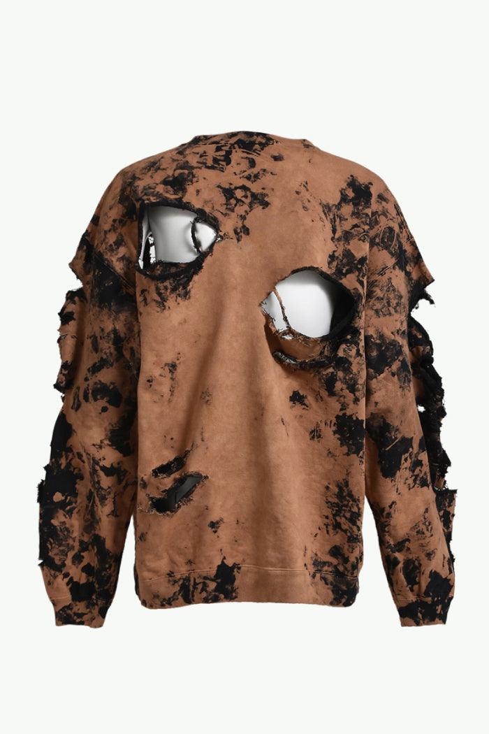 DISTRESSED CREWNECK / SAND