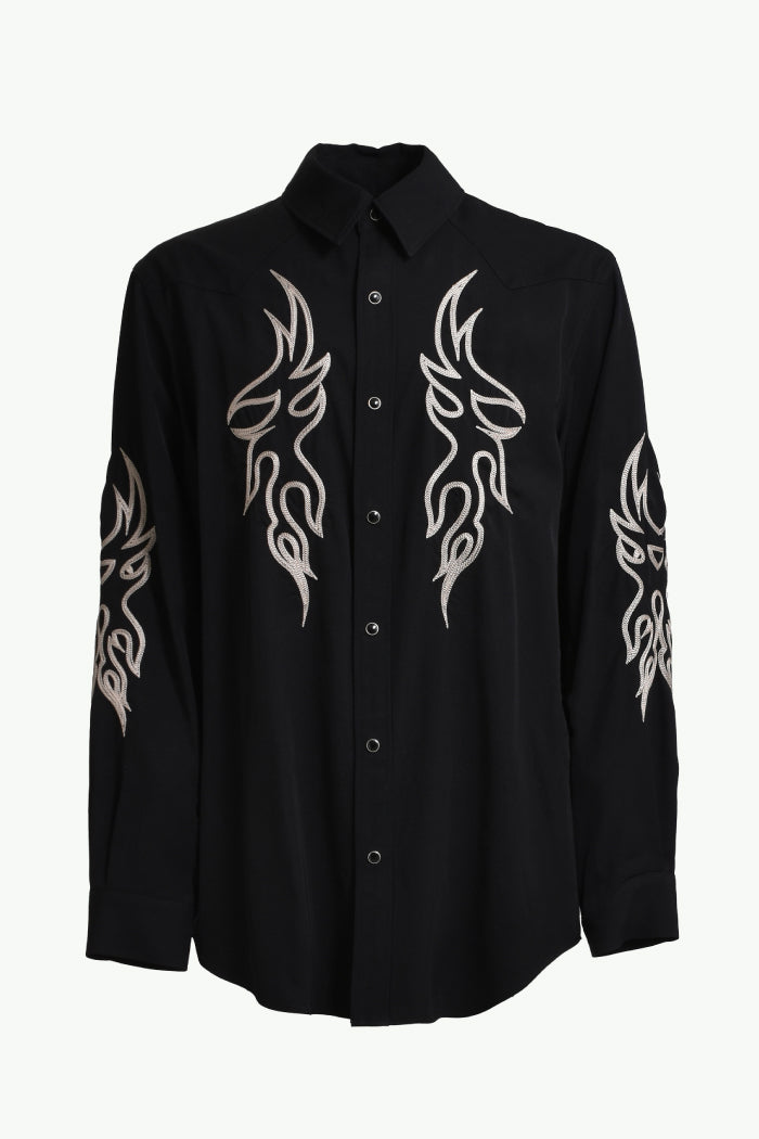 EMBROIDERY WESTERN SHIRTS / BLK